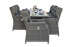 Menorca-Barcelona verstelbare Tuinset 6 Personen - Kobo Grey