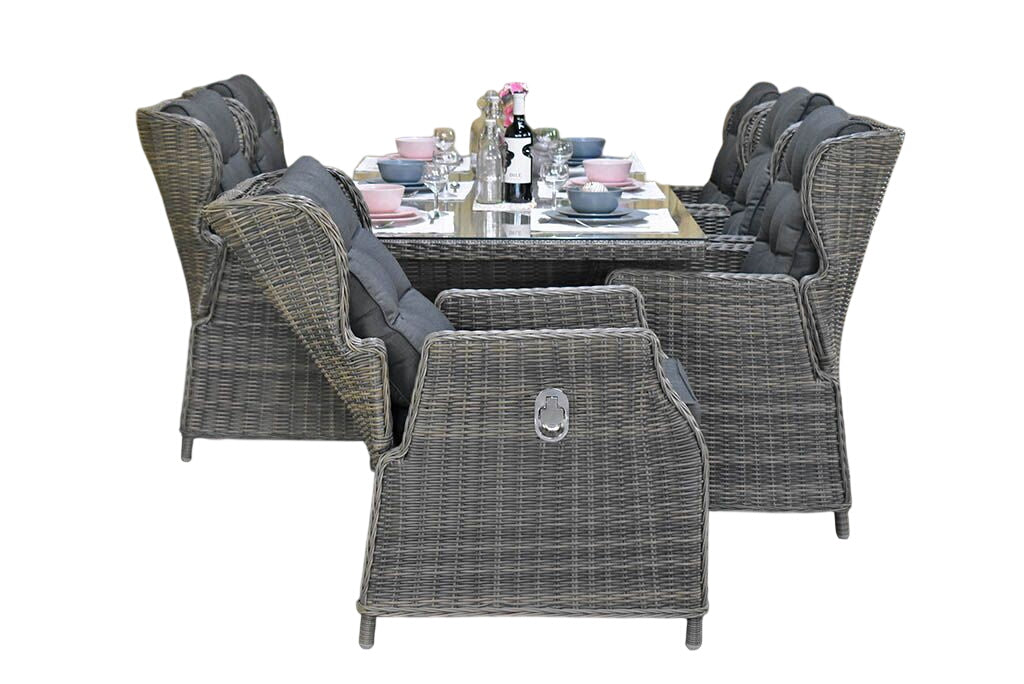 Menorca-Barcelona verstelbare Tuinset 6 Personen - Kobo Grey