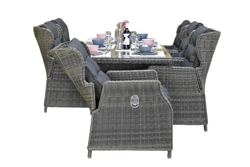 Menorca-Barcelona verstelbare Tuinset 6 Personen - Kobo Grey