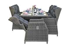 Menorca-Barcelona verstelbare Tuinset 6 Personen - Kobo Grey