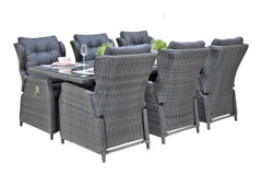 Menorca-Barcelona verstelbare Tuinset 6 Personen - Rock Grey