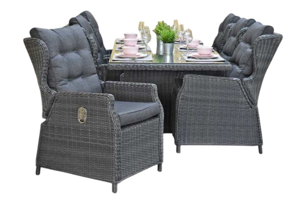 Menorca-Barcelona verstelbare Tuinset 6 Personen - Rock Grey