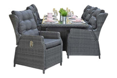Menorca-Barcelona verstelbare Tuinset 6 Personen - Rock Grey