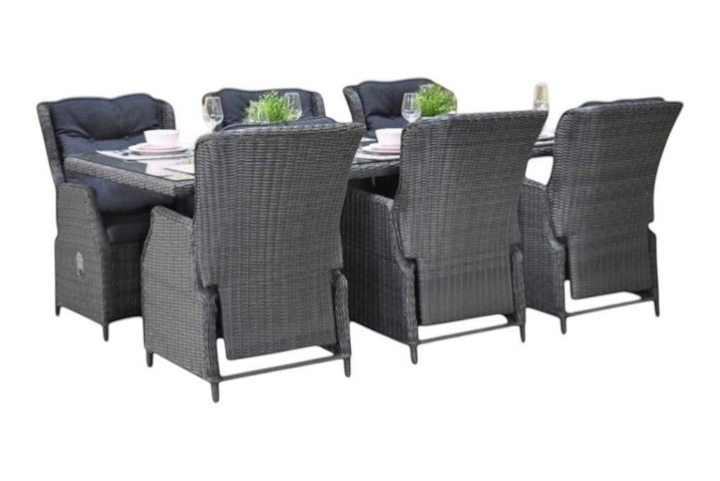 Menorca-Darwin verstelbare Tuinset 6 Personen - Rock Grey