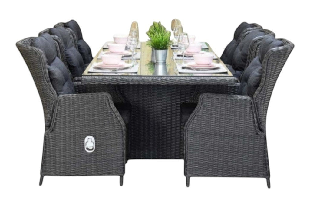 Menorca-Darwin verstelbare Tuinset 6 Personen - Rock Grey