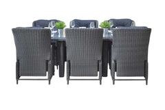 Menorca-Darwin verstelbare Tuinset 6 Personen - Rock Grey