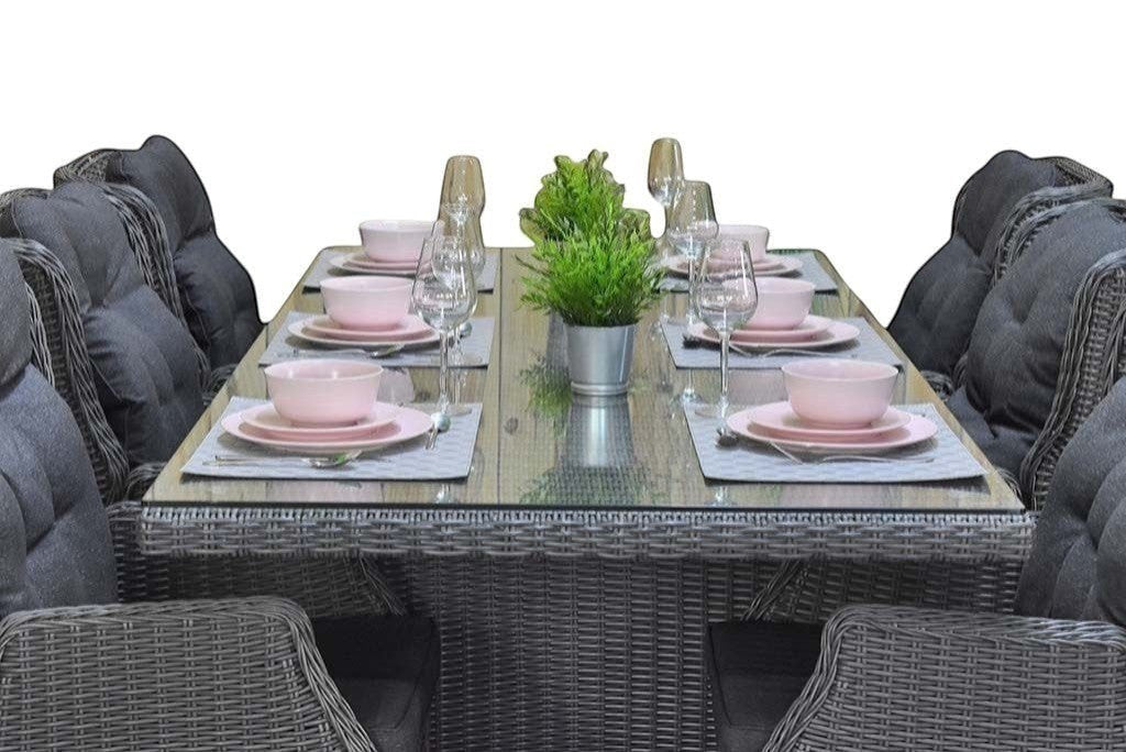 Menorca-Darwin verstelbare Tuinset 6 Personen - Rock Grey
