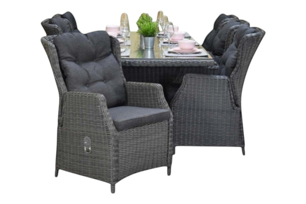 Menorca-Darwin verstelbare Tuinset 6 Personen - Rock Grey
