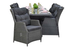 Menorca-Darwin verstelbare Tuinset 6 Personen - Rock Grey