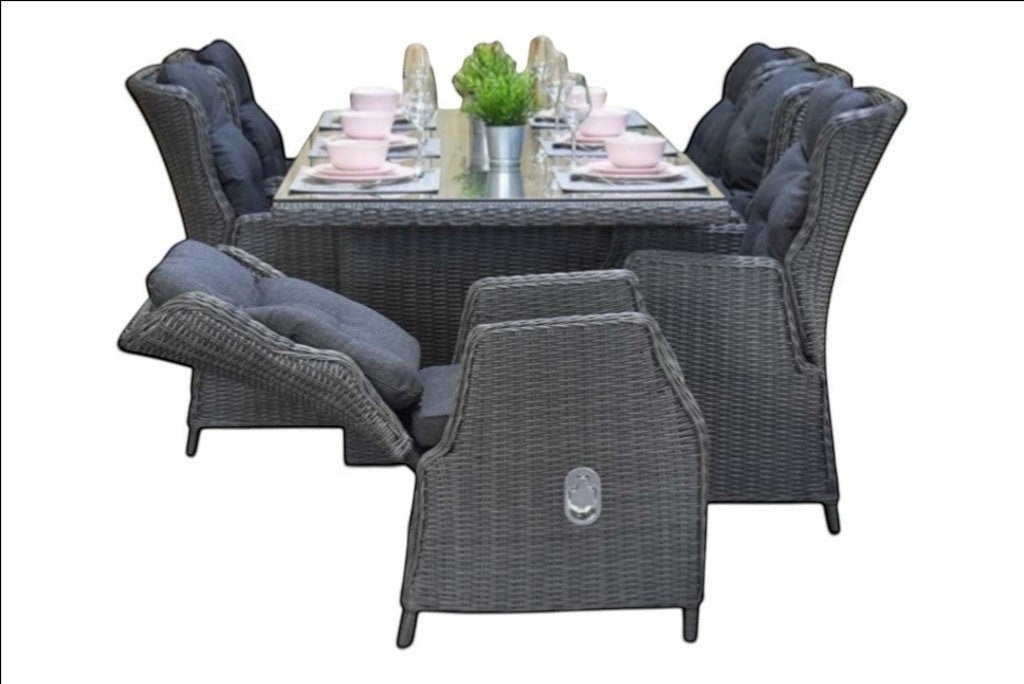 Menorca-Darwin verstelbare Tuinset 6 Personen - Rock Grey