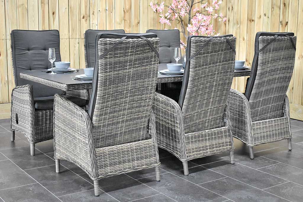 Menorca tuintafel 225x100 spraystone Kobo Grey - vooraanzicht - Outnest