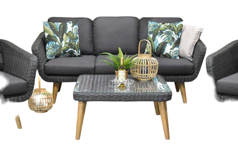 Milano Loungeset 3 zits + 2 stoelen - Anthracite