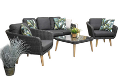 Milano Loungeset 3 zits + 2 stoelen - Anthracite