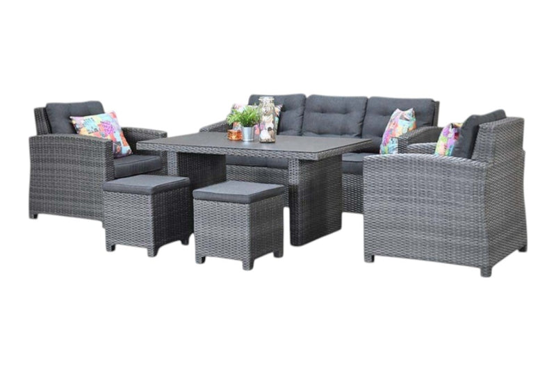 Minnesota Dining Loungeset - Spraystone / Dark Grey