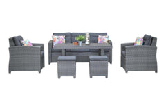 Minnesota Dining Loungeset - Spraystone / Dark Grey