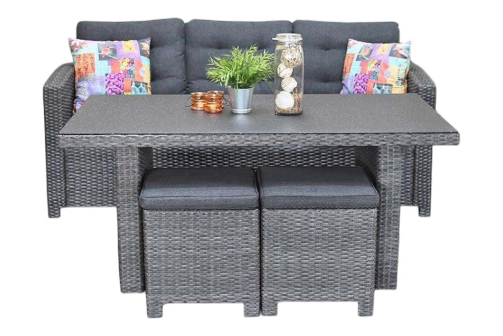 Minnesota Dining Loungeset - Spraystone / Dark Grey