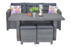 Minnesota Dining Loungeset - Spraystone / Dark Grey