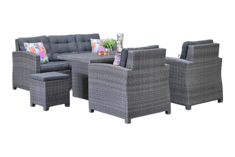 Minnesota Dining Loungeset - Spraystone / Dark Grey