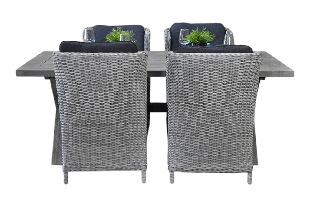 Norwich-Darwin Tuinset 4 Personen - Acacia / Light Kobo Grey