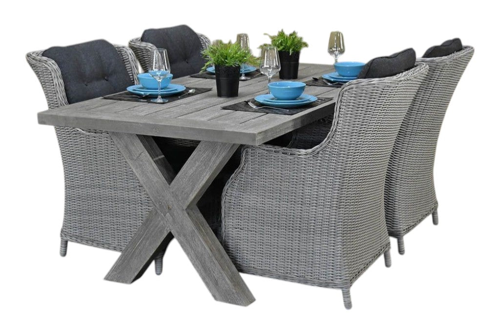 Norwich-Darwin Tuinset 4 Personen - Acacia / Light Kobo Grey