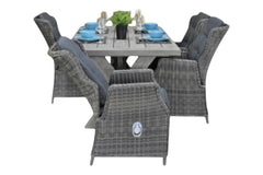 Norwich-Darwin verstelbare Tuinset 4 Personen - Acacia / Kobo Grey