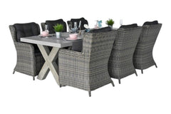 Norwich-Delano Tuinset 6 Personen - Polystone, Vintage Antique Grey / Kobo Grey