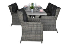 Norwich-Delano Tuinset 6 Personen - Polystone, Vintage Antique Grey / Kobo Grey