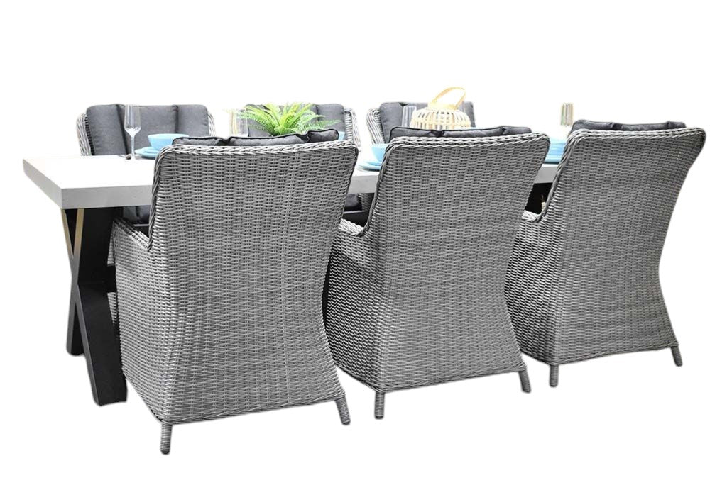 Norwich-Avalon Tuinset 6 Personen - Polystone, gepoedercoat staal