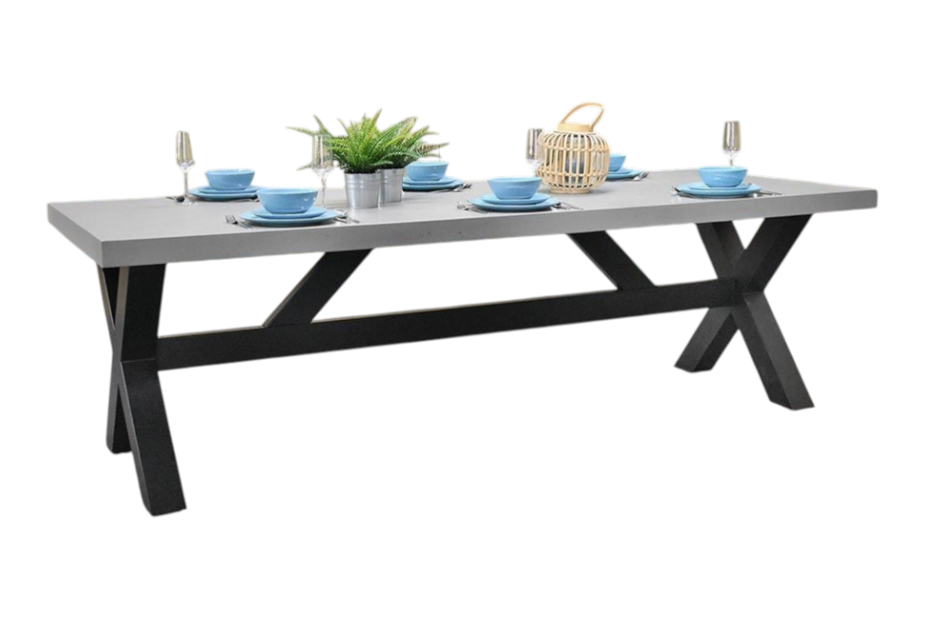 Norwich Rechthoekige Polystone Tuintafel 300 cm - Staal / Polystone