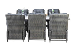Norwich-Barcelona verstelbare Tuinset 6 Personen - Polystone, Vintage Antique Grey / Kobo Grey