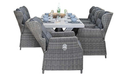 Norwich-Barcelona verstelbare Tuinset 6 Personen - Polystone, Vintage Antique Grey / Kobo Grey