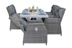 Norwich-Barcelona verstelbare Tuinset 6 Personen - Polystone, Vintage Antique Grey / Kobo Grey
