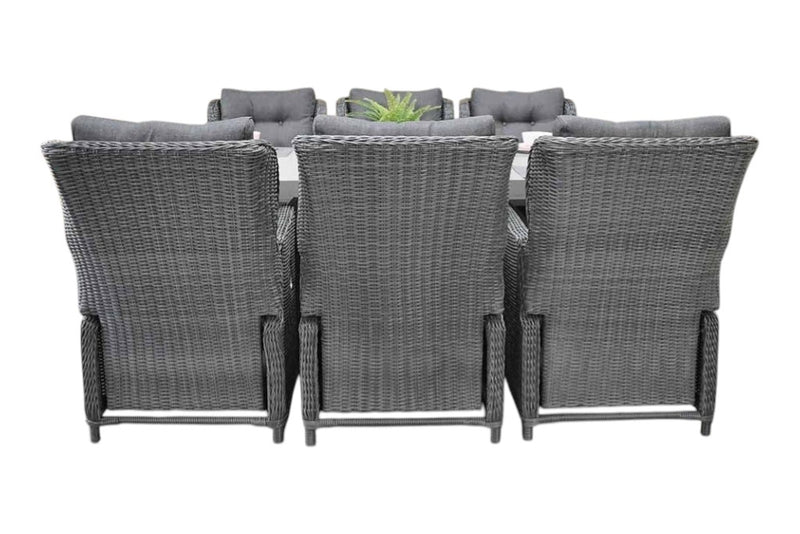 Norwich-Barcelona verstelbare Tuinset 6 Personen - Polystone, Vintage Antique Grey / Rock Grey