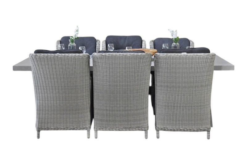 Norwich-Darwin Tuinset 6 Personen - Polystone, Vintage Antique Grey / Light Kobo Grey