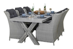 Norwich-Darwin Tuinset 6 Personen - Polystone, Vintage Antique Grey / Light Kobo Grey