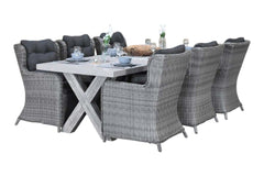 Norwich-Delano Tuinset 6 Personen - Polystone, Vintage Antique Grey / Kobo Grey