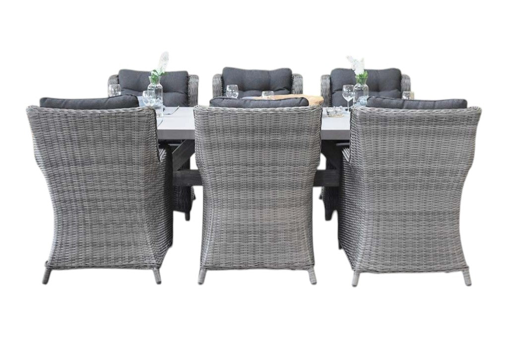 Norwich-Delano Tuinset 6 Personen - Polystone, Vintage Antique Grey / Kobo Grey