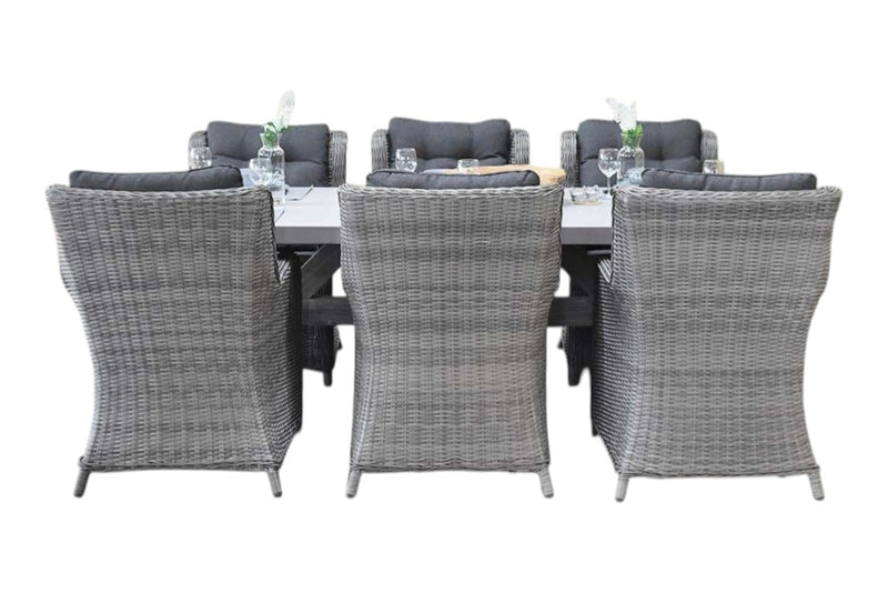 Norwich-Delano Tuinset 6 Personen - Polystone, Vintage Antique Grey / Kobo Grey