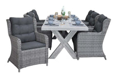 Norwich-Delano Tuinset 6 Personen - Polystone, Vintage Antique Grey / Kobo Grey