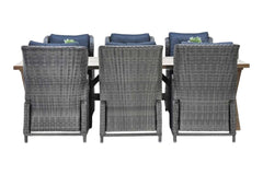 Norwich-Barcelona verstelbare Tuinset 6 Personen - Teak / Kobo Grey