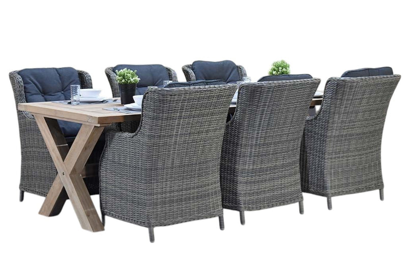 Norwich-Darwin Tuinset 6 Personen - Teak / Kobo Grey