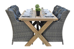 Norwich-Darwin Tuinset 6 Personen - Teak / Kobo Grey