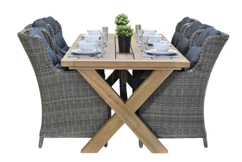 Norwich-Darwin Tuinset 6 Personen - Teak / Kobo Grey
