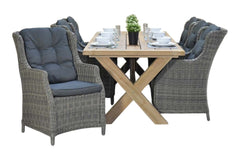 Norwich-Darwin Tuinset 6 Personen - Teak / Kobo Grey