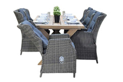 Norwich-Darwin verstelbare Tuinset 6 Personen - Teak / Kobo Grey