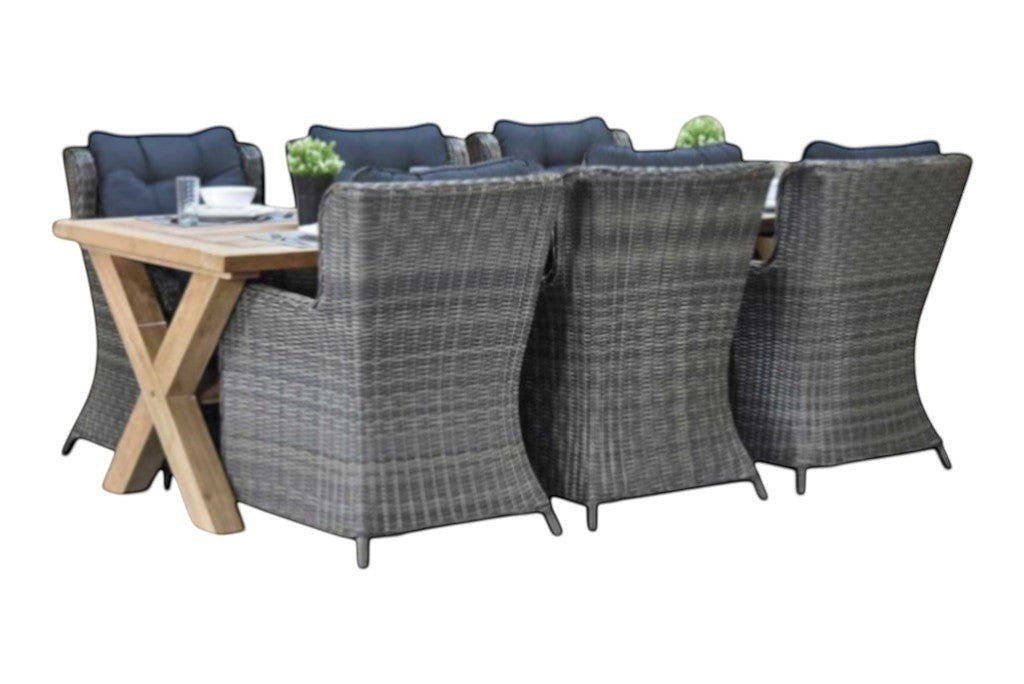 Norwich-Delano Tuinset 6 Personen - Teak / Kobo Grey