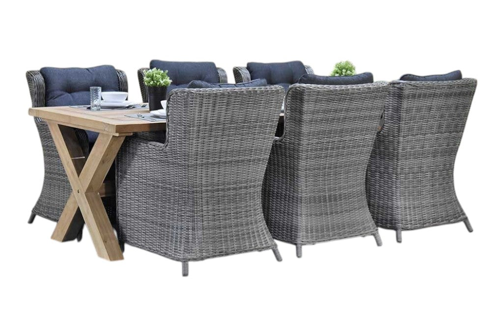 Norwich-Delano Tuinset 6 Personen - Teak / Natural Grey