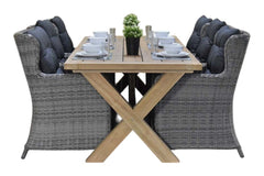 Norwich-Delano Tuinset 6 Personen - Teak / Natural Grey
