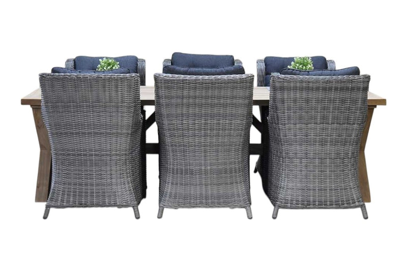Norwich-Delano Tuinset 6 Personen - Teak / Natural Grey