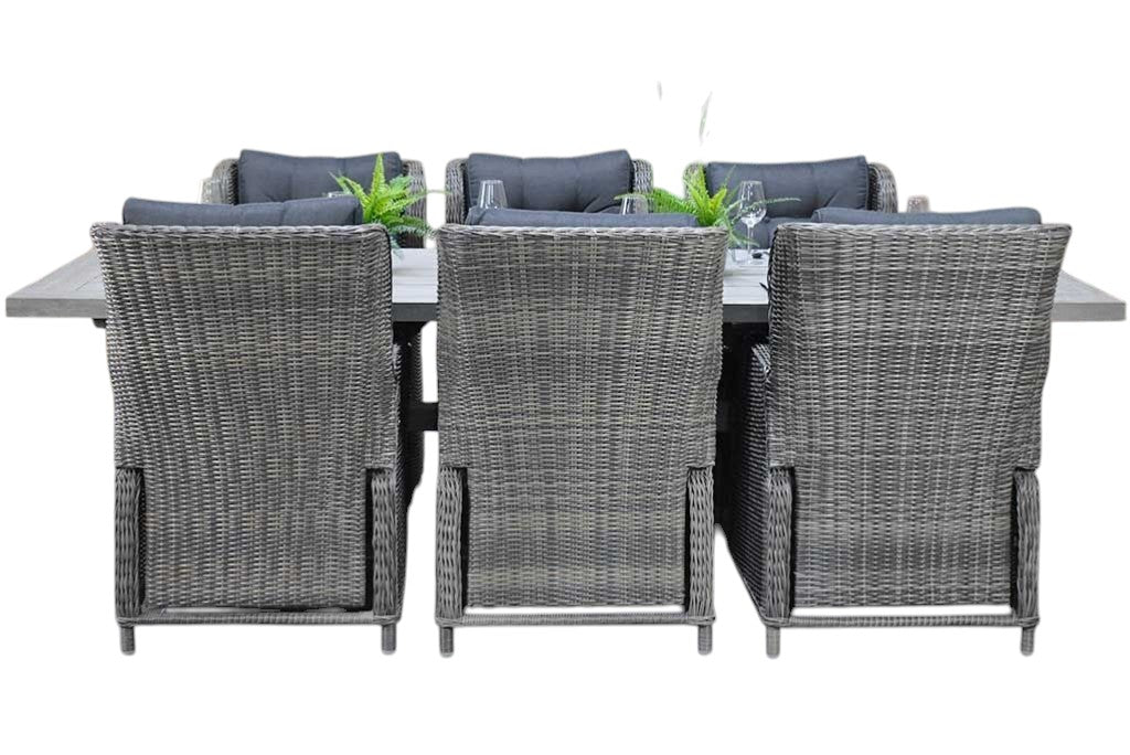 Norwich-Barcelona verstelbare Tuinset 6 Personen - Acacia / Kobo Grey